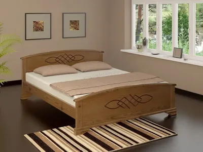 Кровать из массива сосны с основанием двуспальная 160х200 по цене  10400.00р. со склада в Москве