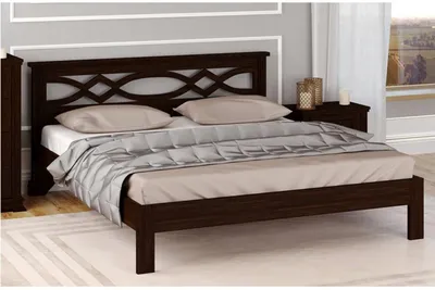 Купить двуспальную кровать из массива сосны Рино 200x140 цвет светлый  недорого от производителя МебельГрад | мебельный интернет магазин Мебель  Студия