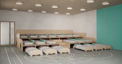 Кровать для детского сада 3-х ярусная выкатная - Мебель-Мания.ру