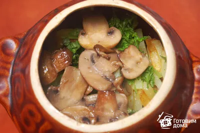 Мясо, запеченное с грибами и картофелем - пошаговый рецепт с фото на  Готовим дома