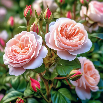 Кустовые розы в саду,высокое …» — создано в Шедевруме
