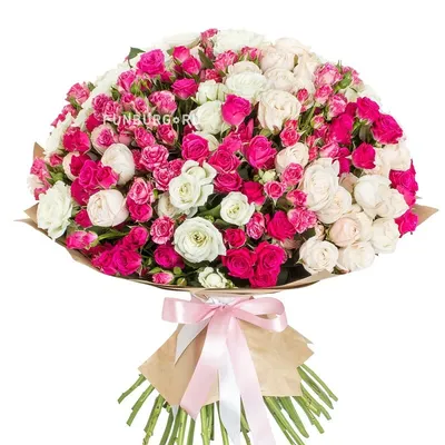 Купить букет 'Розовый сад' из пионов и кустовой розы в Лобне