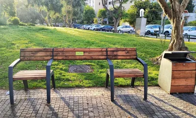 Эко-лавочка без спинки 1,6 м Ecosreda уличная для сада и парка