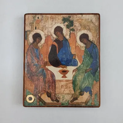 Икона “Святая Троица” прп. Андрея Рублева с частицей дуба Мамврийского –  Дивеевские товары