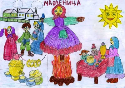 Иллюстрация Масленица в стиле детский | Illustrators.ru
