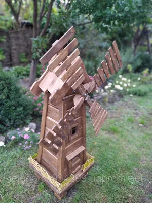 Деревянная мельница для сада купить - МД Таверна