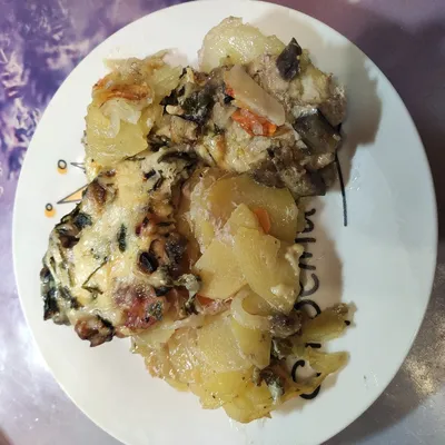 Куриное филе\"Сюрприз\" с картошкой и сыром - пошаговый рецепт с фото на  Готовим дома