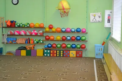 Физкультурный зал в детском саду - 53 фото