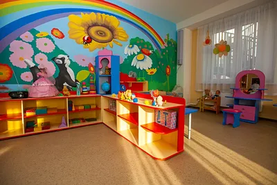 Детский дизайн комнат в детском саду - фото и описание интерьера