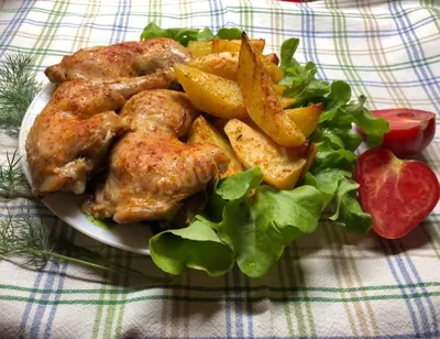 Окорочка куриные с картошкой в духовке рецепт с фото пошагово - 1000.menu