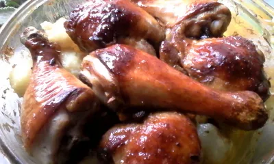 Подвешенная курица с беконом и картошкой | Пикабу