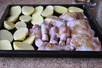 Куриные ножки с картофелем в духовке - пошаговый рецепт с фото