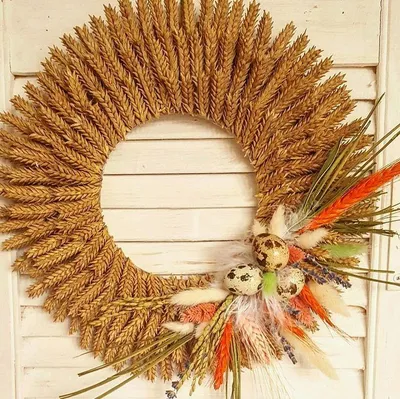 Потрясающие идеи декора из пшеничных колосков | Осенние поделки, Поделки,  Украшения