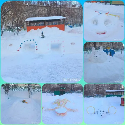 Снежные фигуры в нашем детском саду — МАДОУ детский сад №78 г. Тюмени