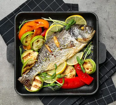 Рыба с овощами фото фотографии