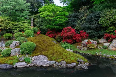 Красивый японский сад в Киото, Японии Стоковое Изображение - изображение  насчитывающей отражение, ландшафт: 135985767