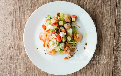 Овощной салат с креветками пошаговый рецепт с фото