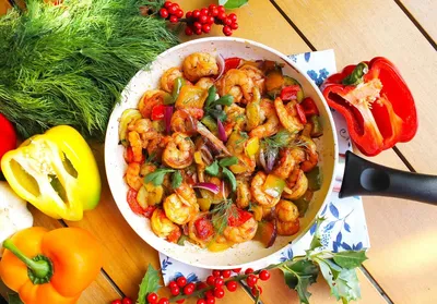 Салат с креветками и овощами | Рецепты на бис! | Дзен