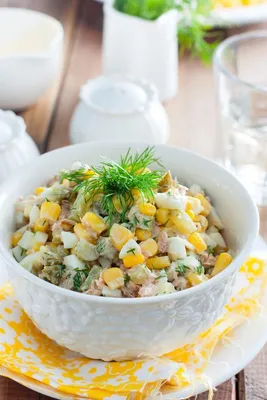 Салат с тунцом и кукурузой рецепт фото пошагово и видео - 1000.menu