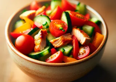 Салат в азиатском стиле с курицей и овощами — пошаговый рецепт с фото и  описанием процесса приготовления блюда от Петелинки.