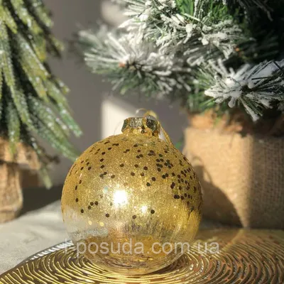 Новогодние шары на елку Гобелен 8 см 4 шт Е40332 синий/золото | купить