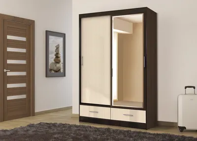 Салон «100 решений»: Шкаф-купе светлый дуб с зеркальными дверями