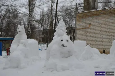 Сотрудник детского сада создал удивительные снежные фигуры - Кирсанов.Онлайн