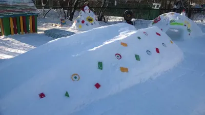 Снежные фигуры в нашем детском саду — МАДОУ детский сад №78 г. Тюмени
