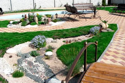 Сухой ручей в ландшафтном дизайне дачного участка и сада