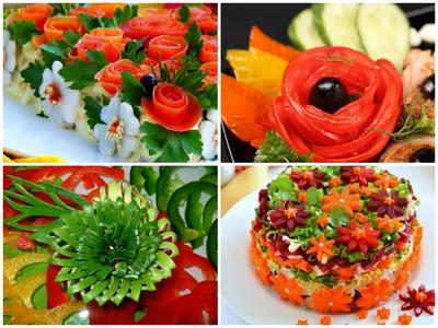 Украшение блюд из овощей и фруктов фото фотографии