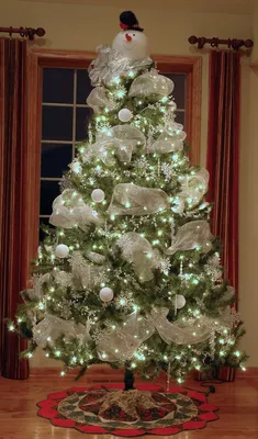 Mesh christmas tree, Ribbon on christmas tree, Christmas tree decorations  diy