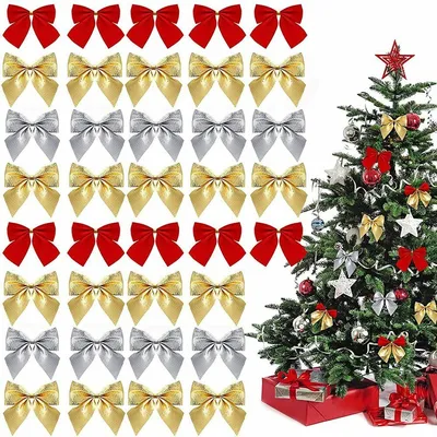 Decor Xmas Christmas Bows Bowknot Hanging Decorations Christmas Tree  Ornaments | eBay