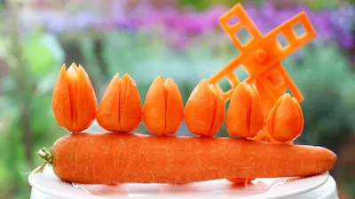Украшения из моркови и свеклы: розы | Рецептики