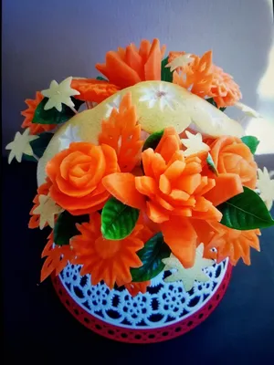 Красивое украшение/Роза из моркови / Карвинг моркови / украшение из моркови  / Украшение на праздник - YouTube