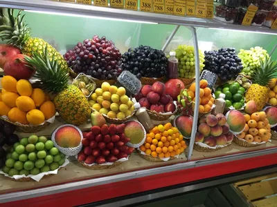 Витрина овощи фрукты - 55 фото