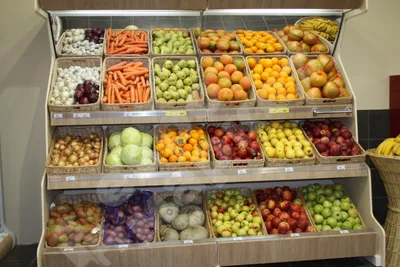 Купить Пристенный стеллаж для овощей и фруктов с зеркалом в Москве по цене  42500 руб.