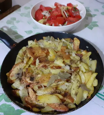 Картошка жареная с луком и чесноком - рецепт автора marso