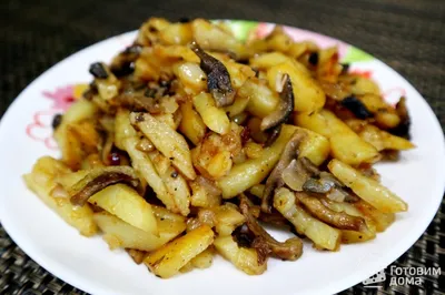 Жареная картошка с грибами фото фотографии