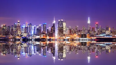 Images New York City USA Sea night time Skyscrapers Street 1920x1080