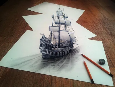 100 лучших идей: 3D рисунки на бумаге карандашом на фото