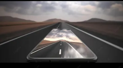 реалистичная мобильная дорога 3d иллюстрация дороги исходящей из смартфона, дорога  3д, заказ по телефону, дорожное путешествие фон картинки и Фото для  бесплатной загрузки