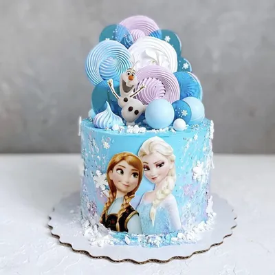 Детский торт Анна и Эльза — https://sabicake.ru