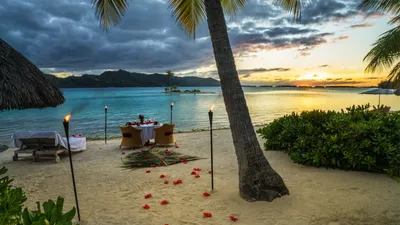 Wallpaper Bora Bora, 4k, HD wallpaper, French Polynesia, ocean, dinner,  sunset, fire, torch, palm trees, beach, vacation, rest, travel, booking,  palm trees, , OS #665 - Page 4