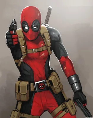 Deadpool с пистолетом направленным на тебя с экрана — Картинки и аватары
