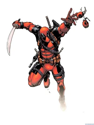Deadpool с расставленными в стороны руками под прицелом — Рисунки на аву