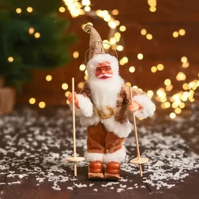 Интерьерная кукла Дед Мороз на лыжах, 40 см - Компания \"Континент\"