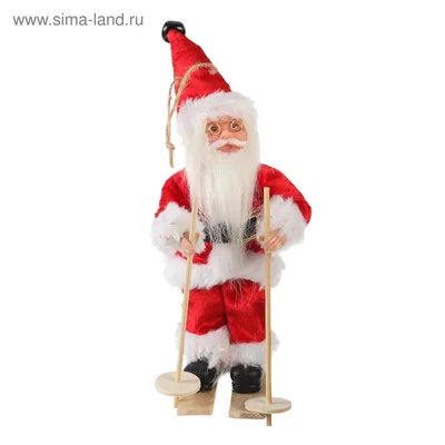 Дед Мороз \"В блестящем костюмчике, на лыжах\" 16 см, золотисто-белый по  оптовой цене в Астане