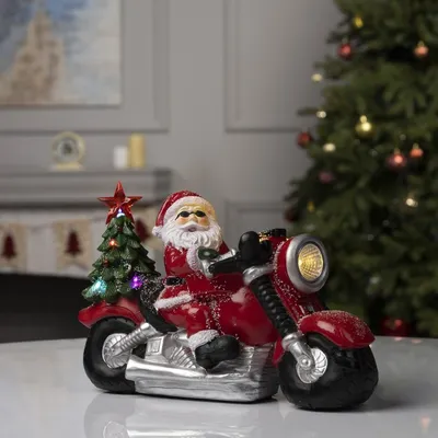 Светодиодная фигура «Дед Мороз на мотоцикле» 30x10x6 см, полистоун,  свечение мульти - купить в Москве, цены на Мегамаркет