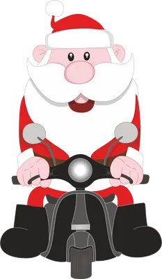 Мужская футболка «Дед Мороз байкер на мотоцикле» цвет белый - дизайнер  принта Natistomi