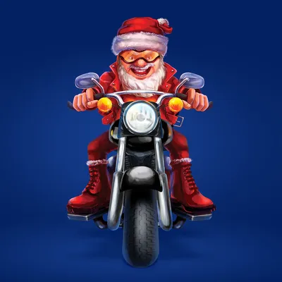 Дед мороз рокер, едет на мотоцикле…» — создано в Шедевруме